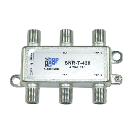 Ответвитель абонентский SNR-T-422 на 4 отвода, вносимое затухание IN-TAP 22dB.