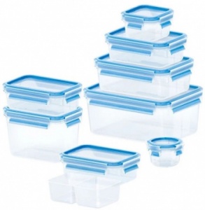 Набор контейнеров Emsa 515481 1л. пластик синий/прозрачный наб.:9пред. (3100515481)