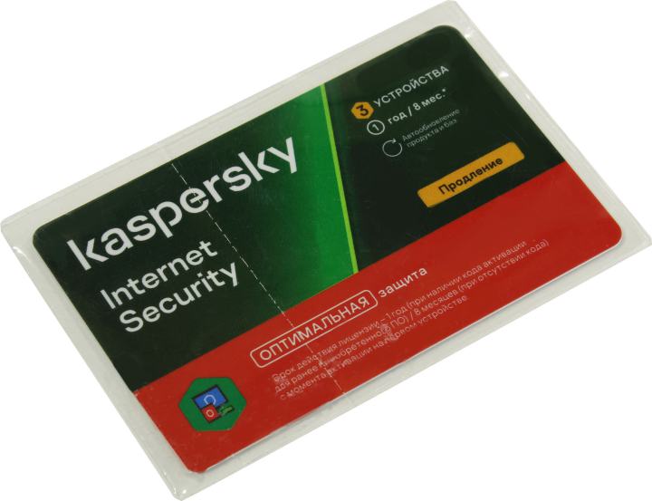 Карта продления лицензии на Kaspersky Internet Security на 3 ПК  на 1 год